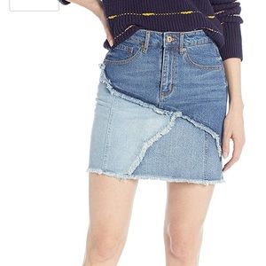 Ella Moss high waisted frayed denim mini skirt